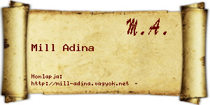 Mill Adina névjegykártya